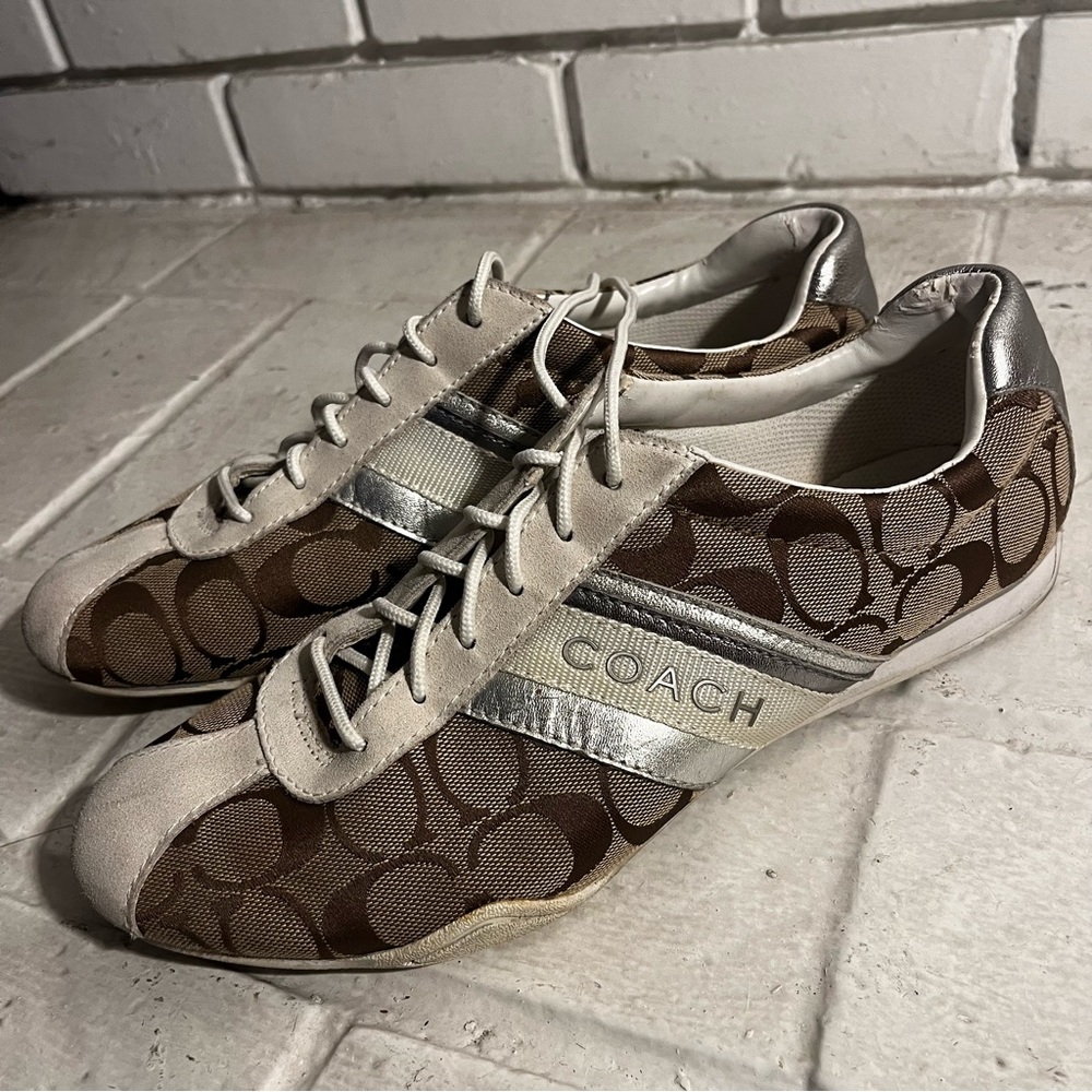 Coach Jayme Women's 10M Brown Signature Sneakers Shoes Casual